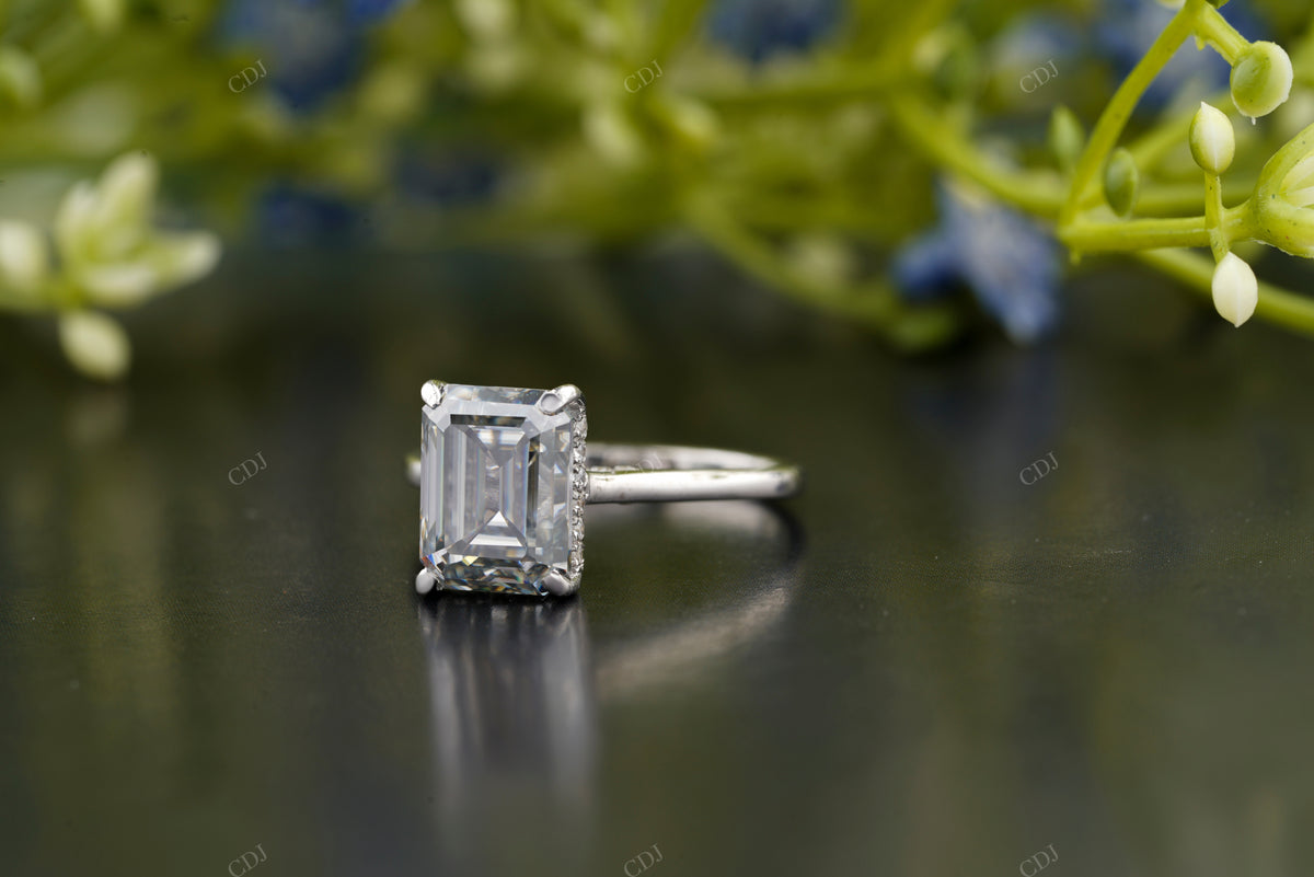 Emerald Cut Four-Prong Solitaire Ring customdiamjewel