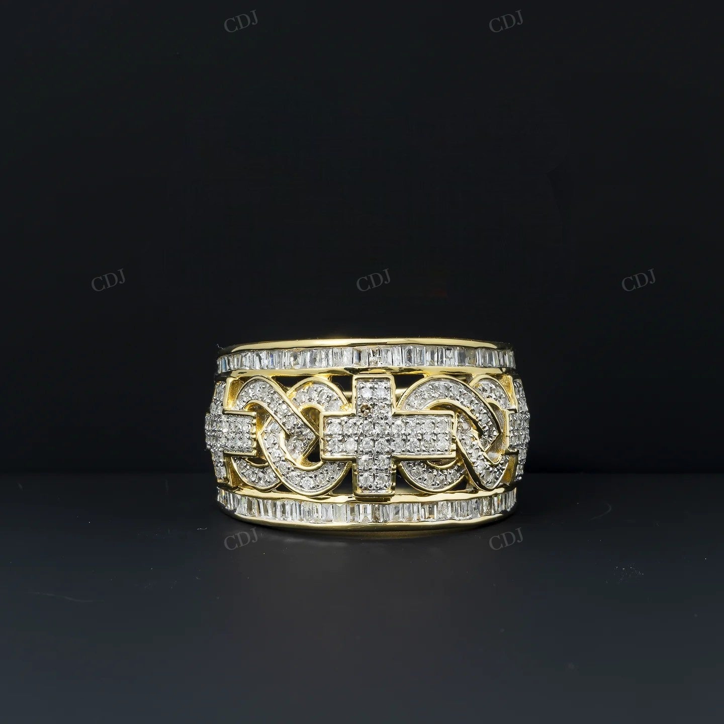 Silver Moissanite Baguette Diamond Art Deco Ring Hip Hop Ring customdiamjewel