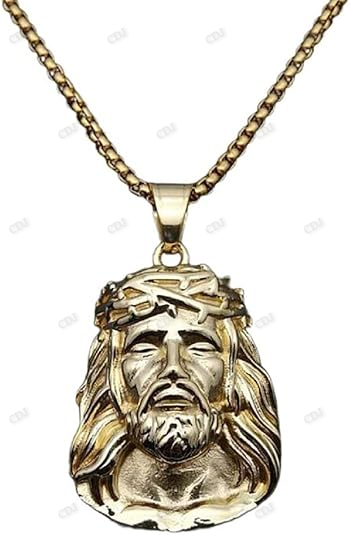 Custom Gold Plated Jesus Head Pendant hip hop jewelry CustomDiamJewel