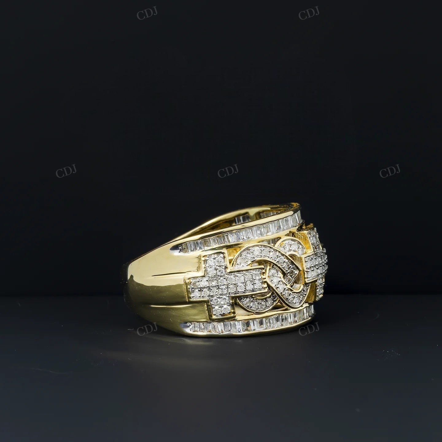 Silver Moissanite Baguette Diamond Art Deco Ring Hip Hop Ring customdiamjewel