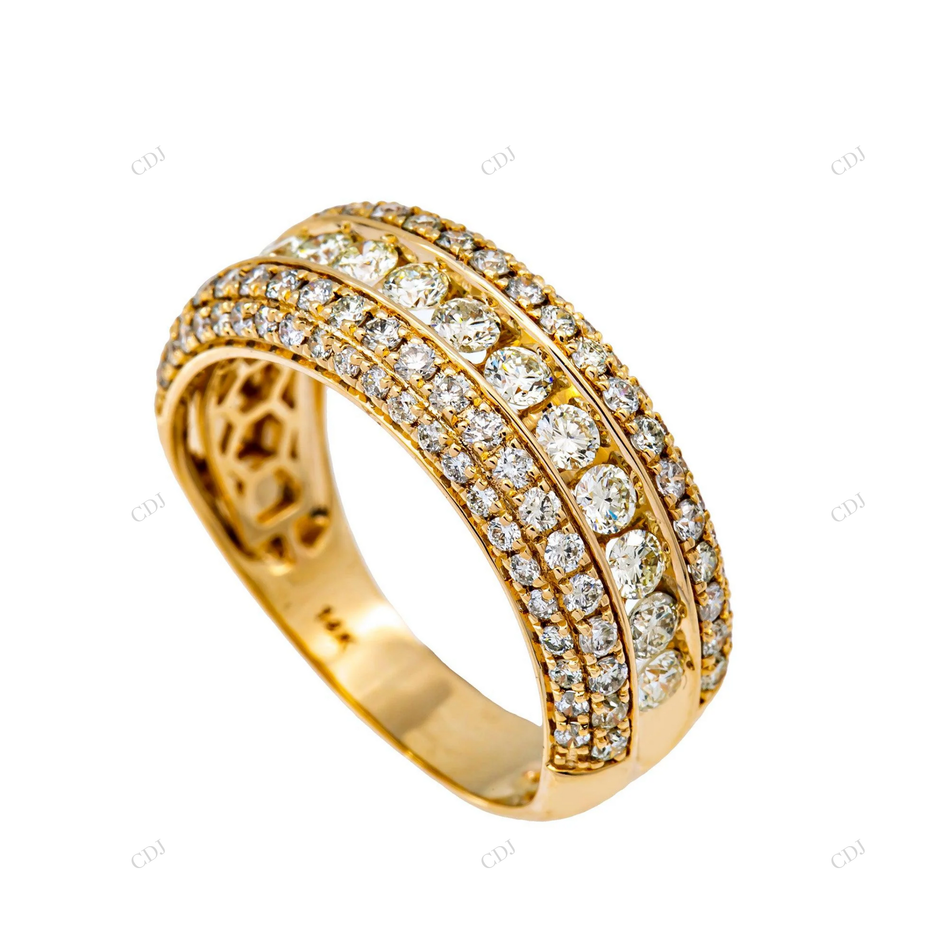 Customized 925 Silver Round Cut Moissanite Band hip hop jewelry customdiamjewel