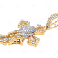 10k Gold Praying Hands On Cross Lab Grown Dimaond Pendant Hip Hop Pendent CustomDiamJewel