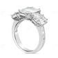 Sterling Silver Moissanite Baguette Emerald Three Stone Ring hip hop jewelry CustomDiamJewel