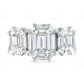 Sterling Silver Moissanite Baguette Emerald Three Stone Ring hip hop jewelry CustomDiamJewel