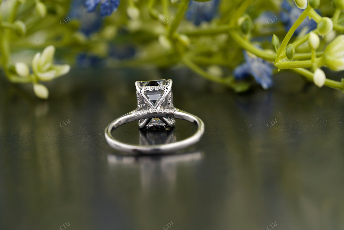 Emerald Cut Four-Prong Solitaire Ring customdiamjewel