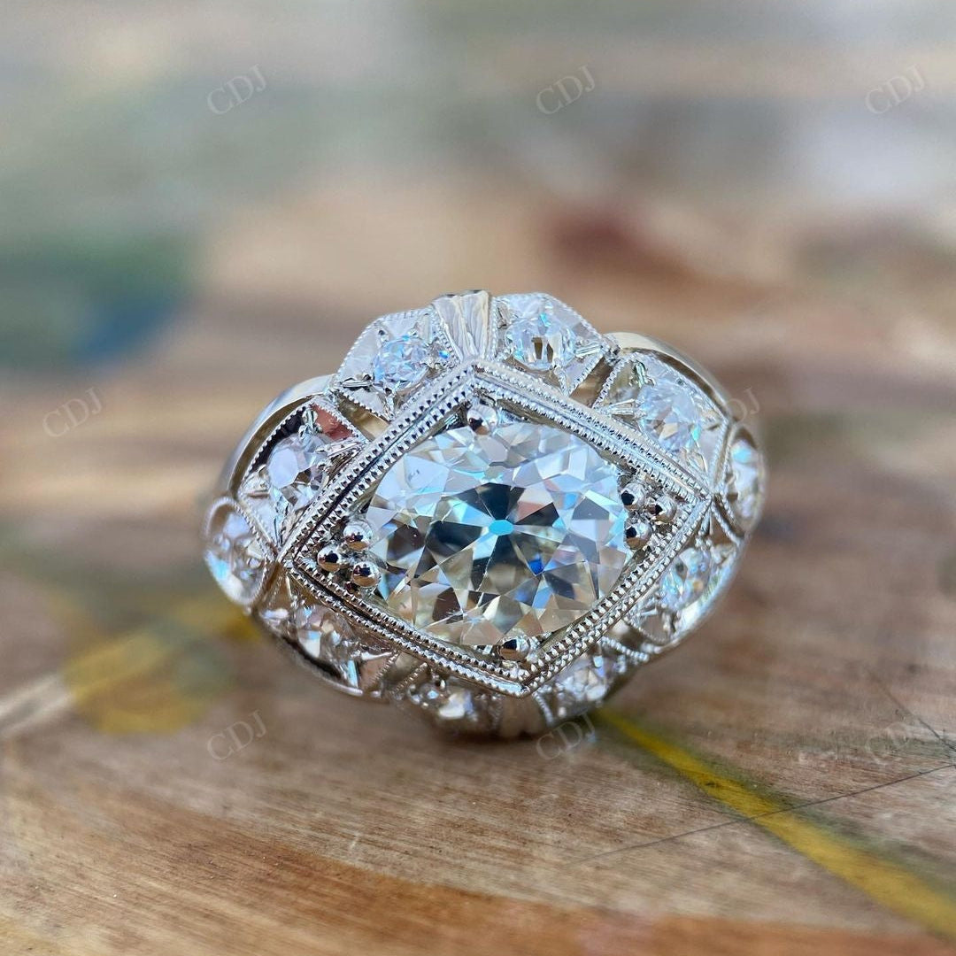 Vintage Lab Grown Diamond Cluster Engagement Ring customdiamjewel