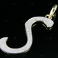 1.6" 10K Gold Natural Diamond S Initial Letter Pendant CustomDiamJewel
