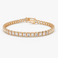 Moissanite Emerald Cut Bezel Set Diamond Bracelet  customdiamjewel Sterling Silver Rose Gold VVS-EF