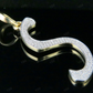 1.6" 10K Gold Natural Diamond S Initial Letter Pendant CustomDiamJewel