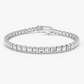 Moissanite Emerald Cut Bezel Set Diamond Bracelet  customdiamjewel Sterling Silver White Gold VVS-EF