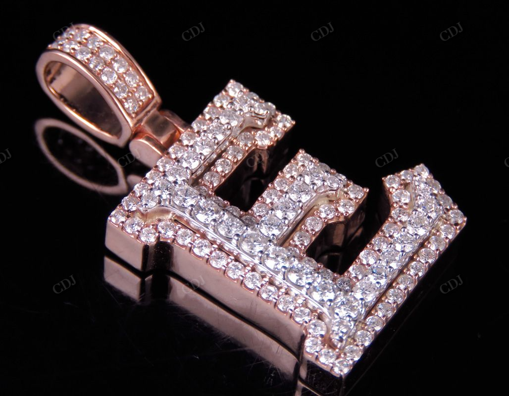 1.5" 1.75 CTW 18k Solid Gold 'E' Initial Custom Letter Diamond Pendant CustomDiamJewel