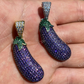 Eggplant Emoji Iced Out Sterling Silver Pendant  customdiamjewel   