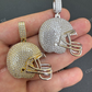 Football Helmet Round Diamond Hip Hop Pendant  customdiamjewel   