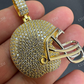 Football Helmet Round Diamond Hip Hop Pendant  customdiamjewel   
