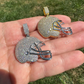 Football Helmet Round Diamond Hip Hop Pendant  customdiamjewel   