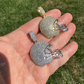 Football Helmet Round Diamond Hip Hop Pendant  customdiamjewel   