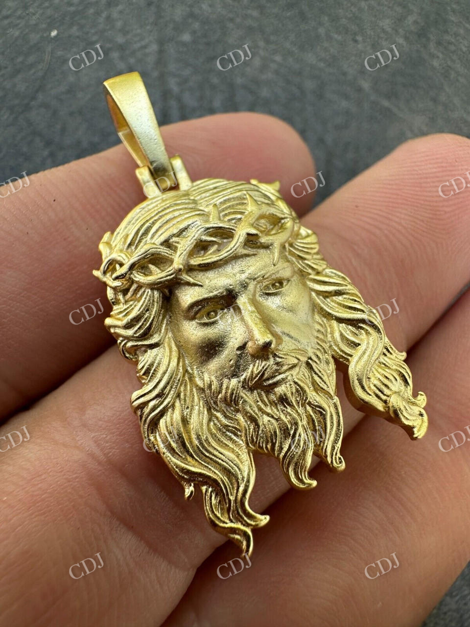 Jesus Piece Yellow Gold Pendant For Men  customdiamjewel   