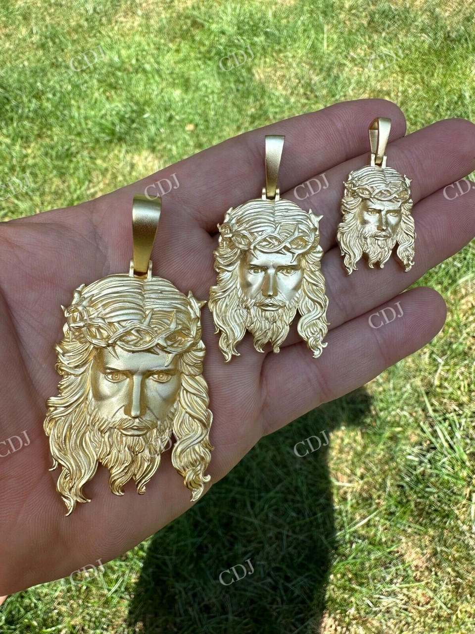 Jesus Piece Yellow Gold Pendant For Men  customdiamjewel   