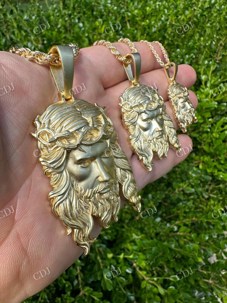 Jesus Piece Yellow Gold Pendant For Men  customdiamjewel   