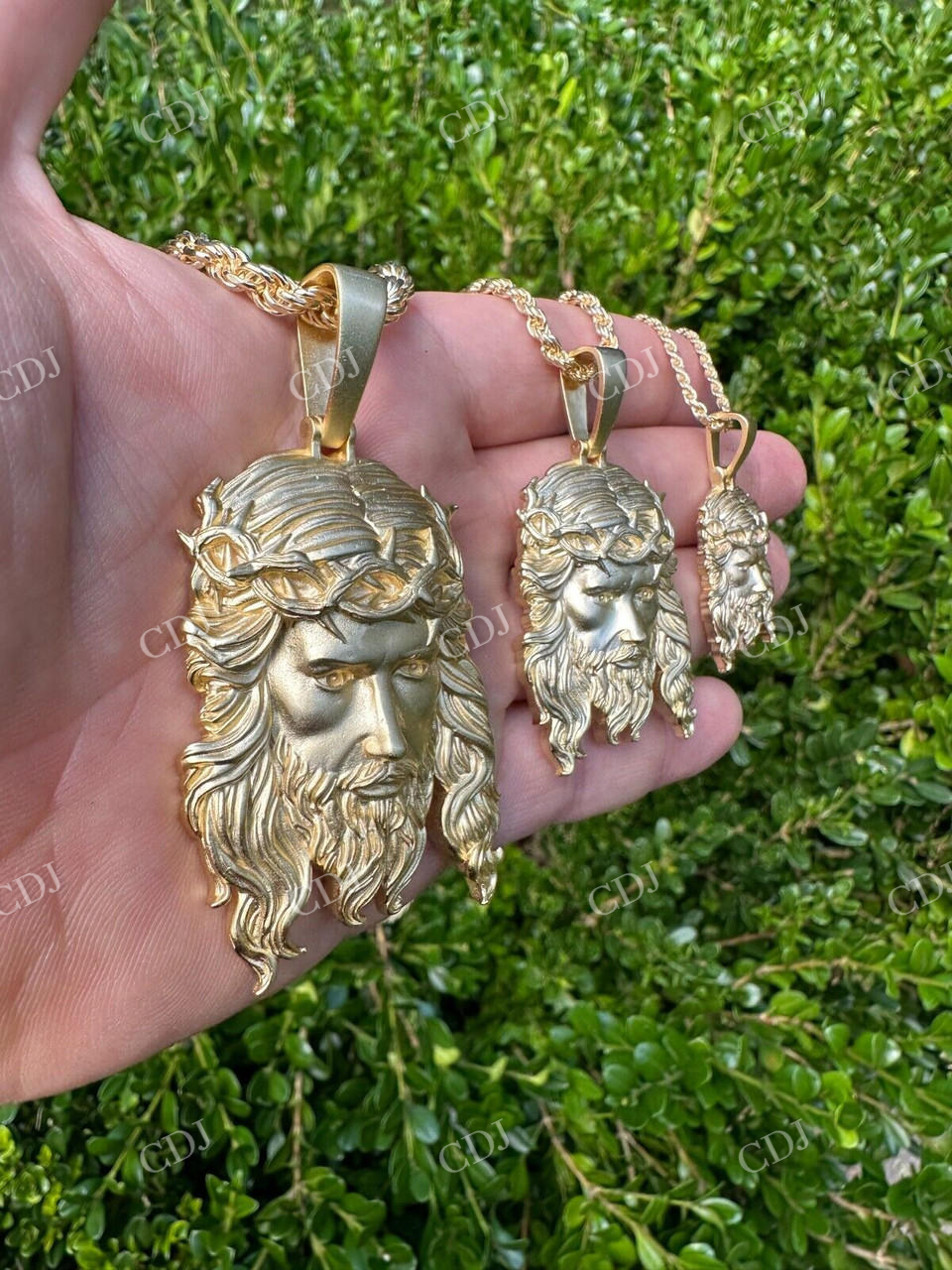 Jesus Piece Yellow Gold Pendant For Men  customdiamjewel   