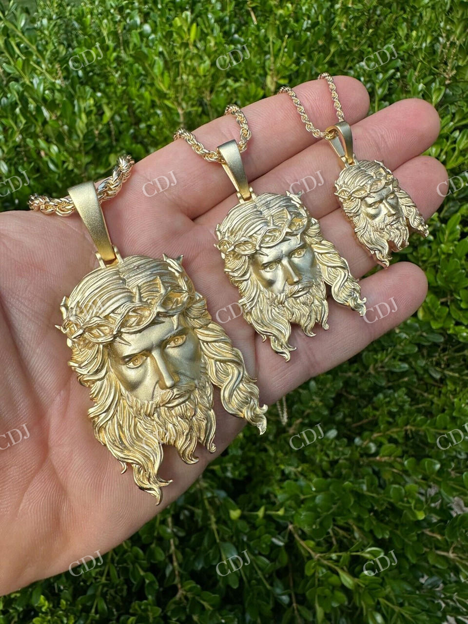 Jesus Piece Yellow Gold Pendant For Men  customdiamjewel   