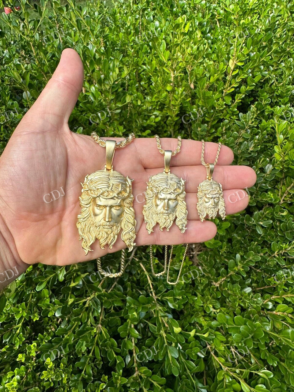 Jesus Piece Yellow Gold Pendant For Men  customdiamjewel   