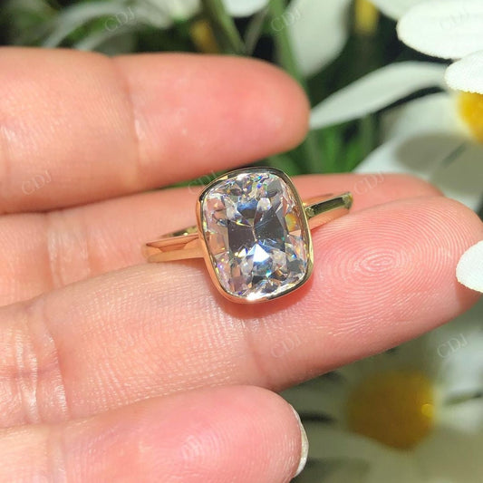 Bezel Set Lab Grown Diamond Solitaire Ring customdiamjewel