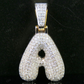 Natural Diamond 10K Yellow Gold A Letter Pendant CustomDiamJewel