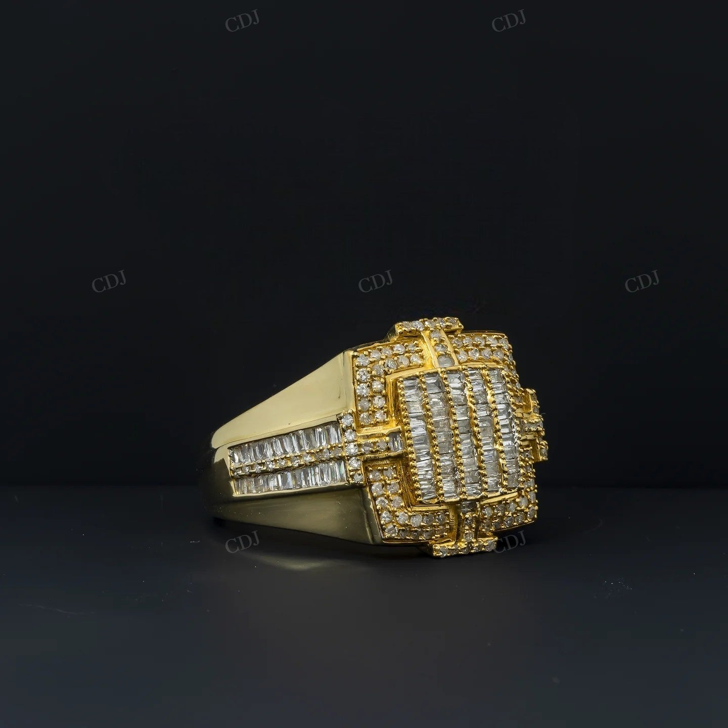Silver Moissanite Baguette Diamond Square Ring Hip Hop Ring customdiamjewel