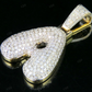 Natural Diamond 10K Yellow Gold A Letter Pendant CustomDiamJewel