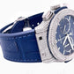 Luxurious Chrono Hublot Blue Belt Moissanite Watch customdiamjewel