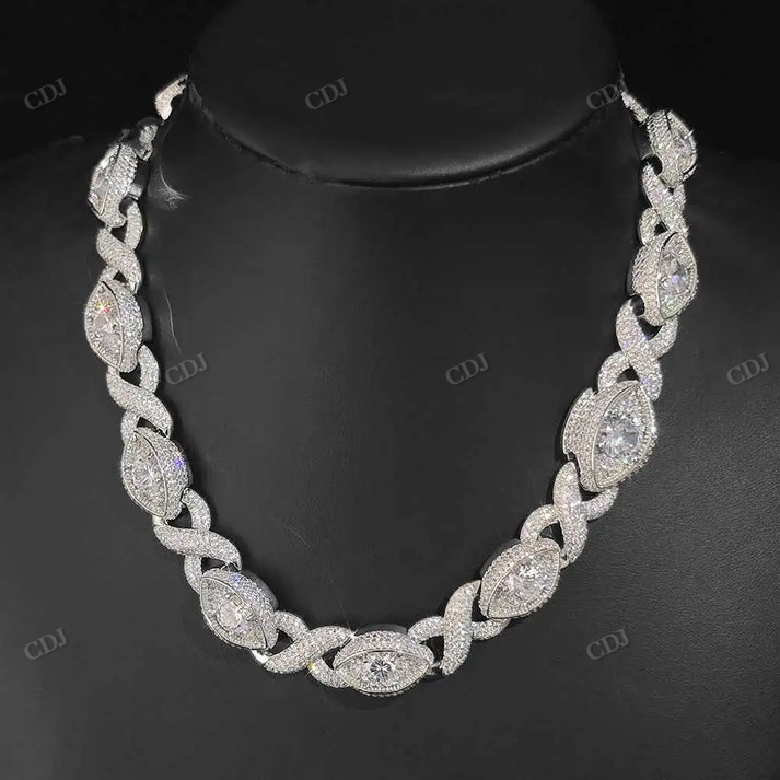 15MM Eye Infinity Link Diamond Silver Hip Hop Chain hip hop jewelry CustomDiamJewel