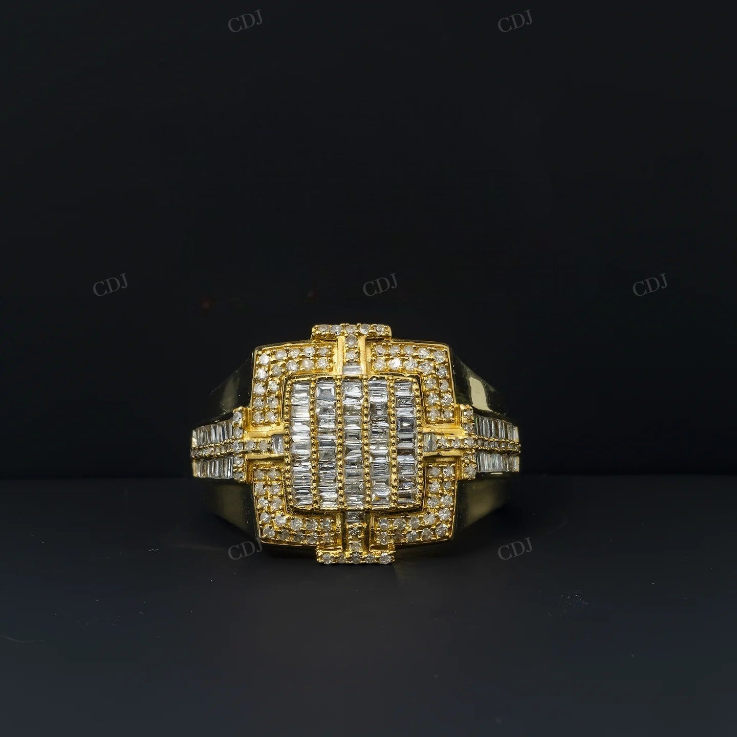 Silver Moissanite Baguette Diamond Square Ring Hip Hop Ring customdiamjewel