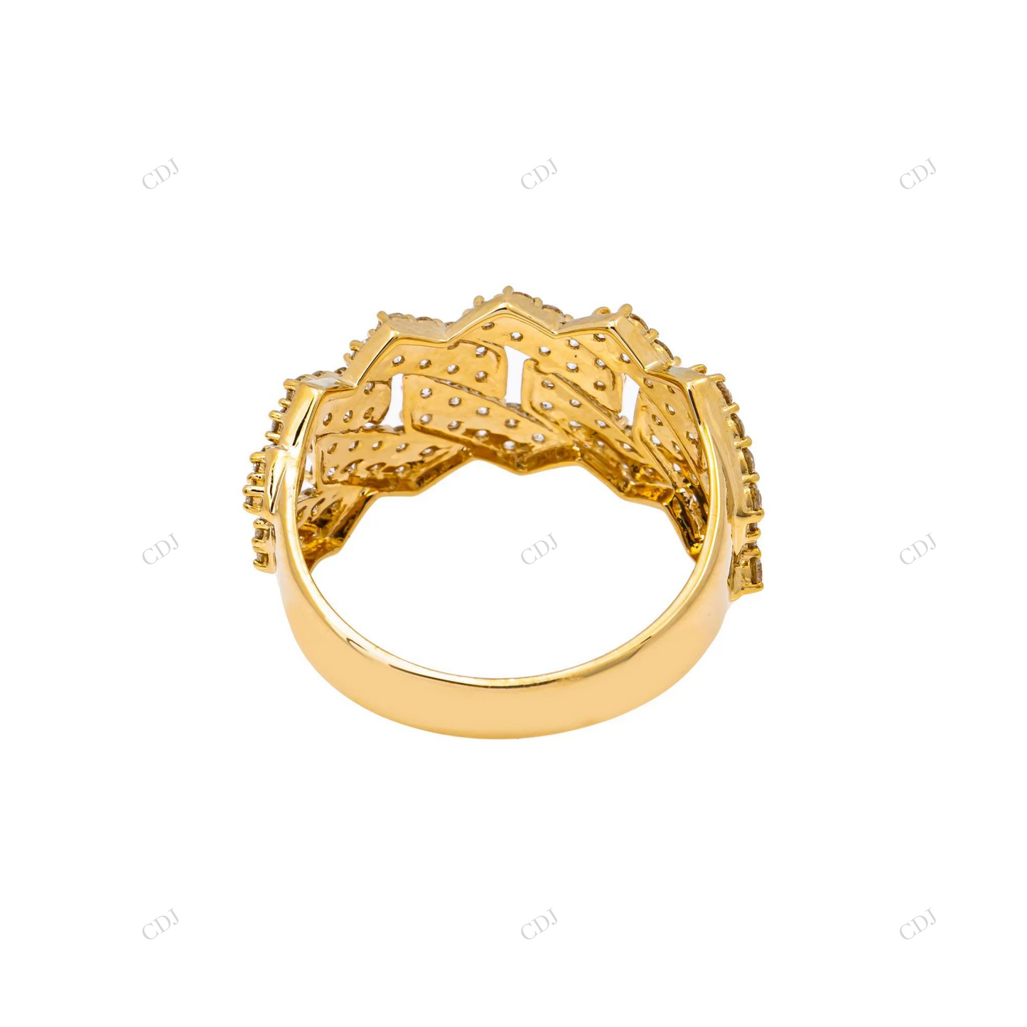 Unique Silver Moissanite Cuban Link Ring For Men hip hop jewelry customdiamjewel