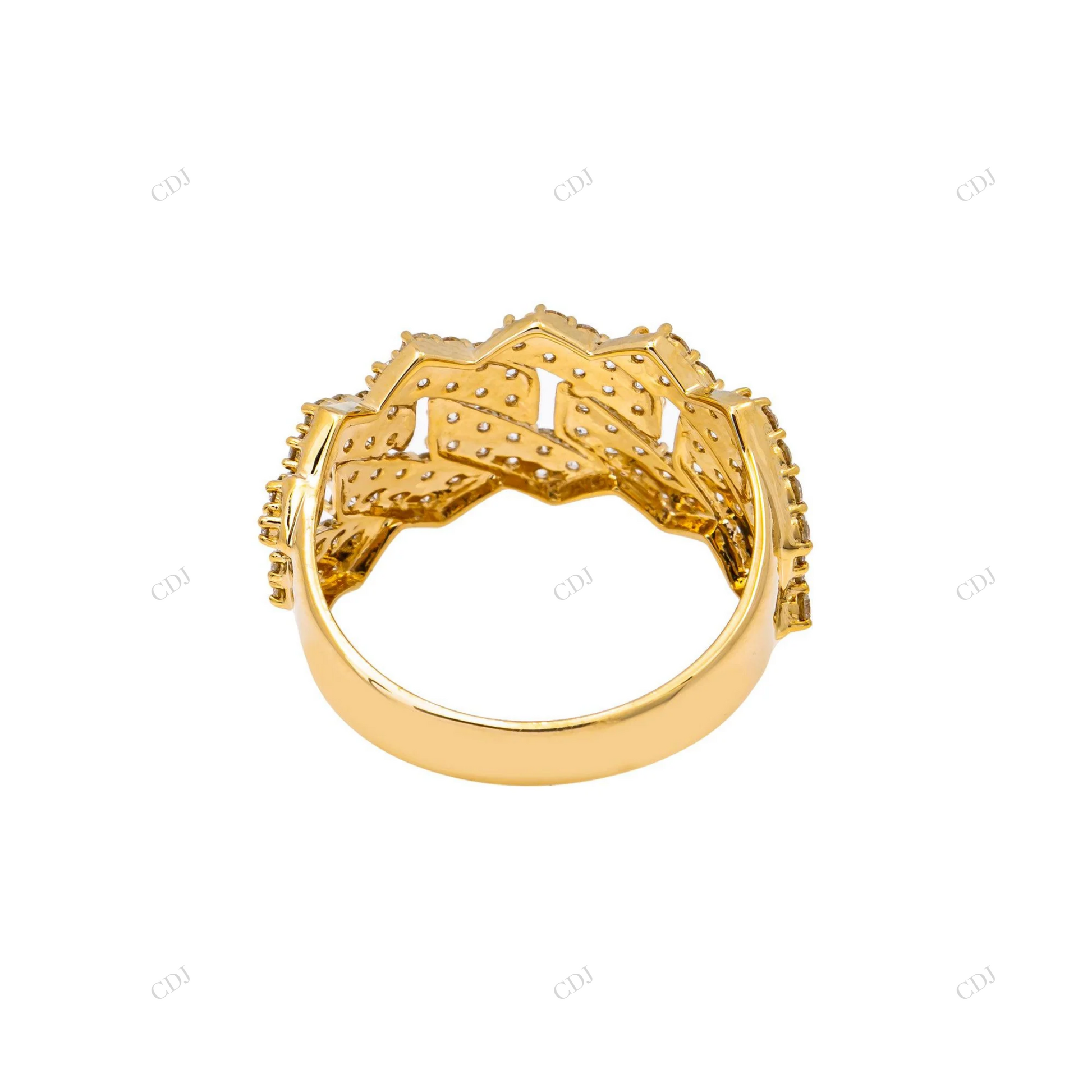 Unique Silver Moissanite Cuban Link Ring For Men hip hop jewelry customdiamjewel