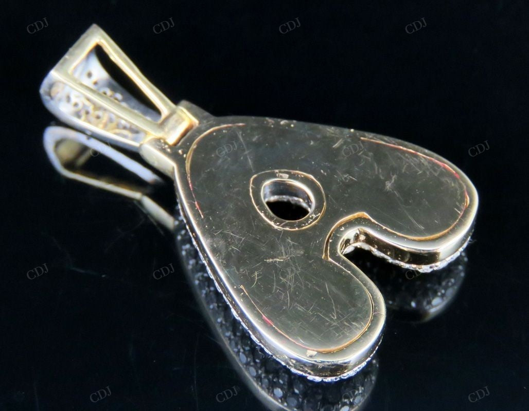 Natural Diamond 10K Yellow Gold A Letter Pendant CustomDiamJewel