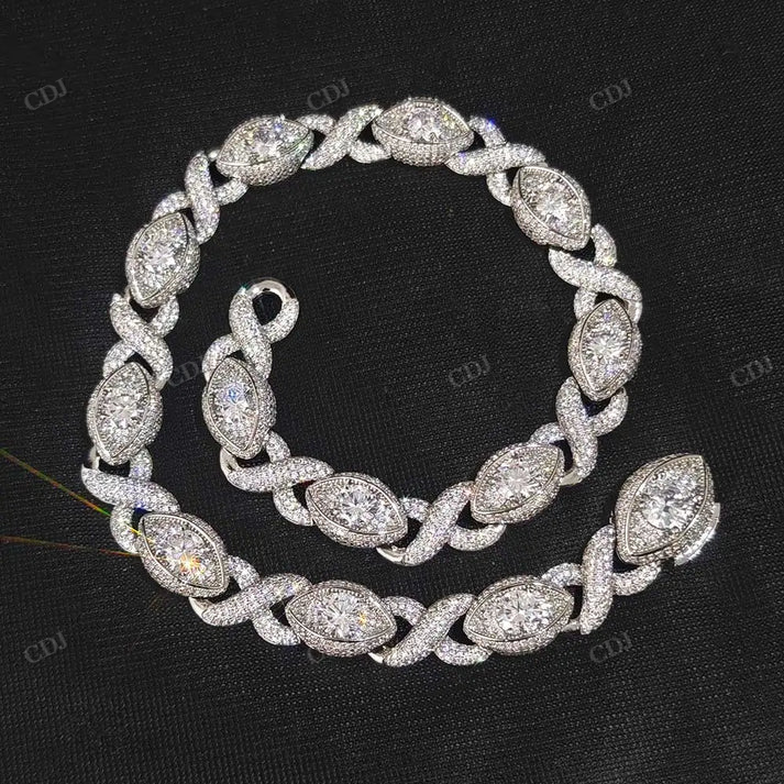 15MM Eye Infinity Link Diamond Silver Hip Hop Chain hip hop jewelry CustomDiamJewel