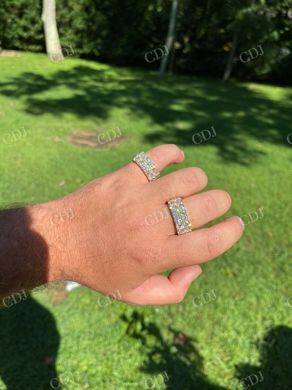 14k Gold Hip Hop Iced Tennis Ring  customdiamjewel   