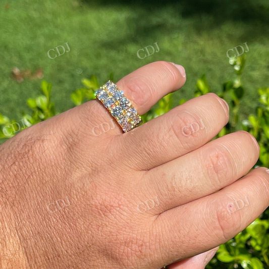 14k Gold Hip Hop Iced Tennis Ring  customdiamjewel   