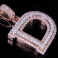 Custom Letter 'D' Initial Natural Diamond Pendent 10K Two Tone Gold CustomDiamJewel