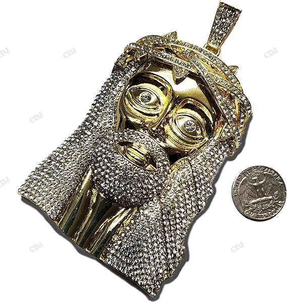 Hip Hop Style Iced Out Sterling Silver Jesus Pendant hip hop jewelry CustomDiamJewel