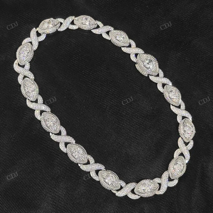15MM Eye Infinity Link Diamond Silver Hip Hop Chain hip hop jewelry CustomDiamJewel