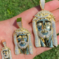 14K Gold Moissanite Iced Jesus Piece Pendant  customdiamjewel   