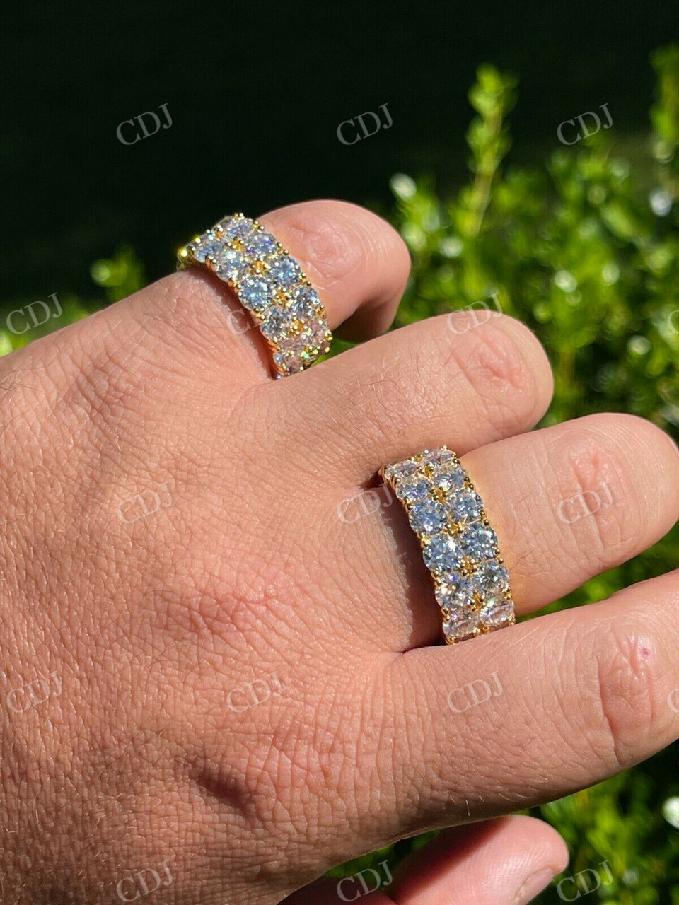 14k Gold Hip Hop Iced Tennis Ring  customdiamjewel   