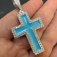 Round Diamond Light Blue Enamel Hip Hop Pendant  customdiamjewel   