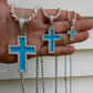 Round Diamond Light Blue Enamel Hip Hop Pendant  customdiamjewel   