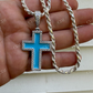 Round Diamond Light Blue Enamel Hip Hop Pendant  customdiamjewel   