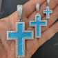 Round Diamond Light Blue Enamel Hip Hop Pendant  customdiamjewel   