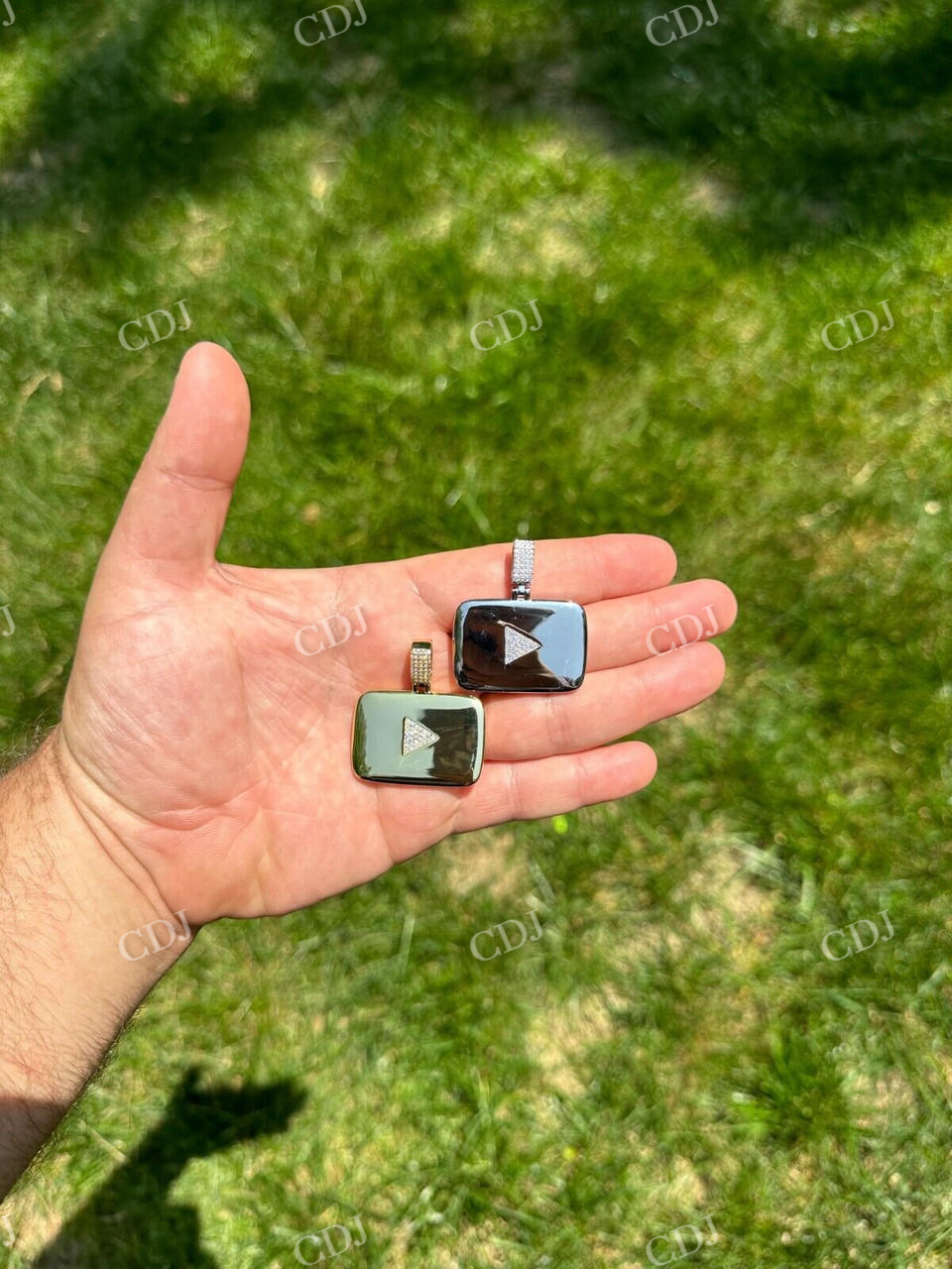 You Tube Sterling Silver Round Diamond Pendant  customdiamjewel   