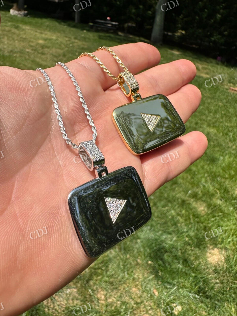 You Tube Sterling Silver Round Diamond Pendant  customdiamjewel   